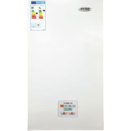 Centrala termica conventionala Motan Clasic 24, 24 kW, Tiraj fortat, Schimbat de caldura principal din inox, fara kit inclus, C32SPV24MEFB-PV1 | Review detaliat